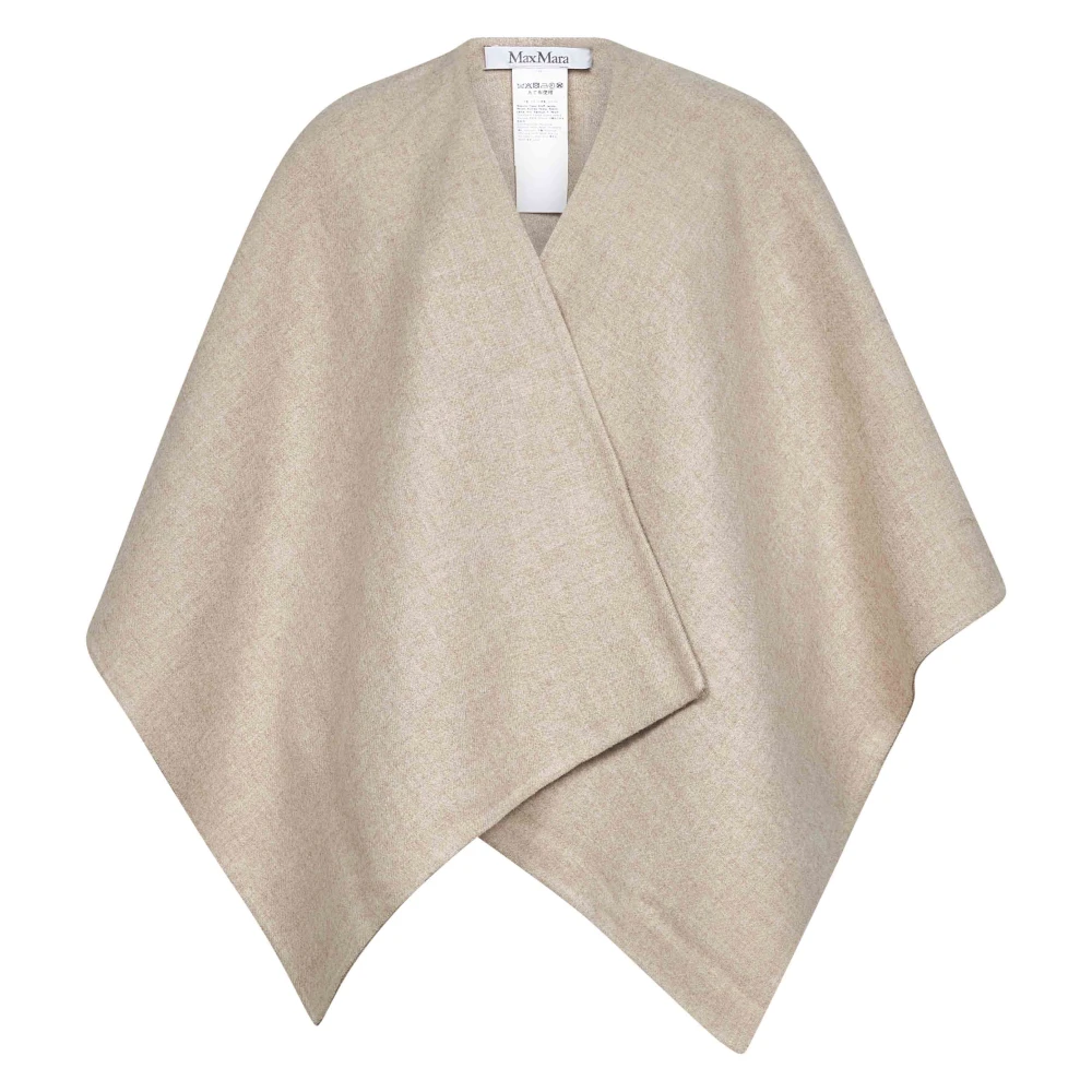 Max Mara Women's Beige Alpaca Wool Asymmetric Jacket - Ponchos - One Size - Jackets