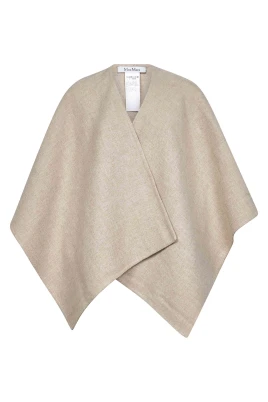 Beige Alpacka Ull Asymmetrisk Jacka