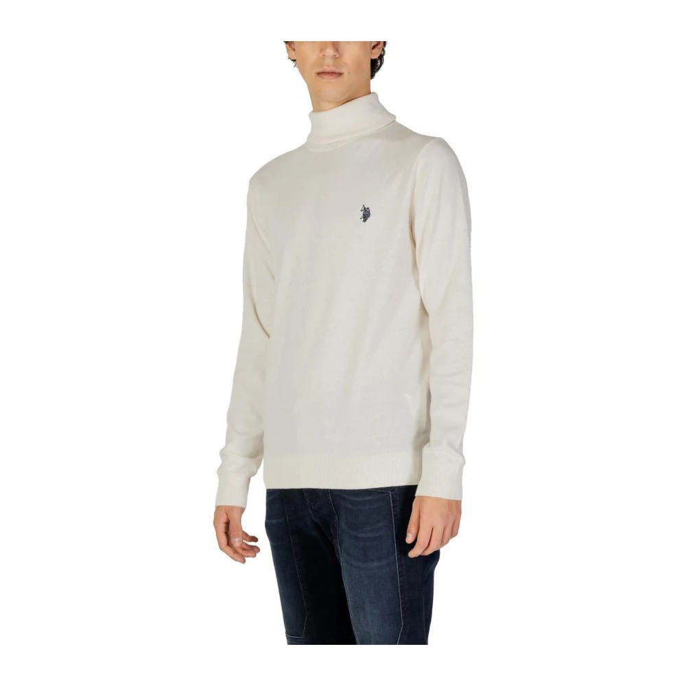 U.s. Polo Assn. Witte Katoen-Kasjmier Gebreide Trui White Heren