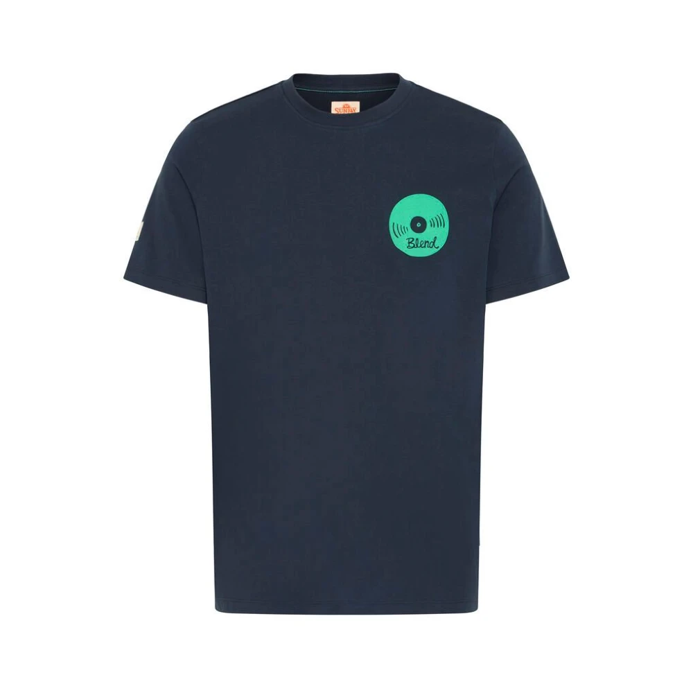 Blend Hombre Azul - Camiseta De Cuello Redondo Con Estampado - Tops - S - Camiseta De Cuello Redondo Con Estampado