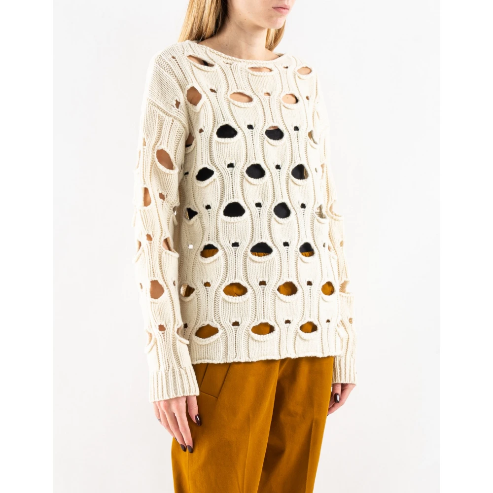 Tela Round-neck Knitwear White Dames