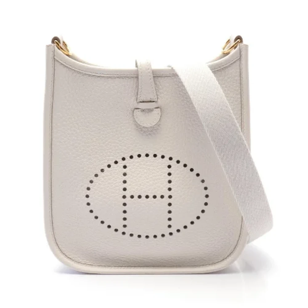 Hermès Vintage Pre-owned Leather crossbody-bags White Dames