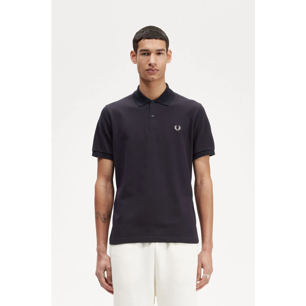 Fred Perry Original Plain Polo Navy Light Oyster Blue Heren