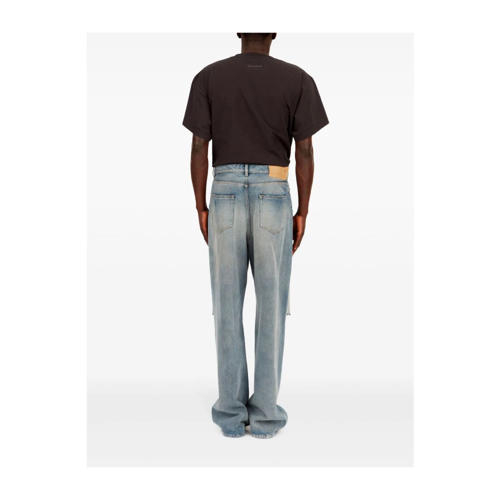MM6 Maison Margiela Indigo Blauw Stonewashed Gescheurde Jeans Blue Heren
