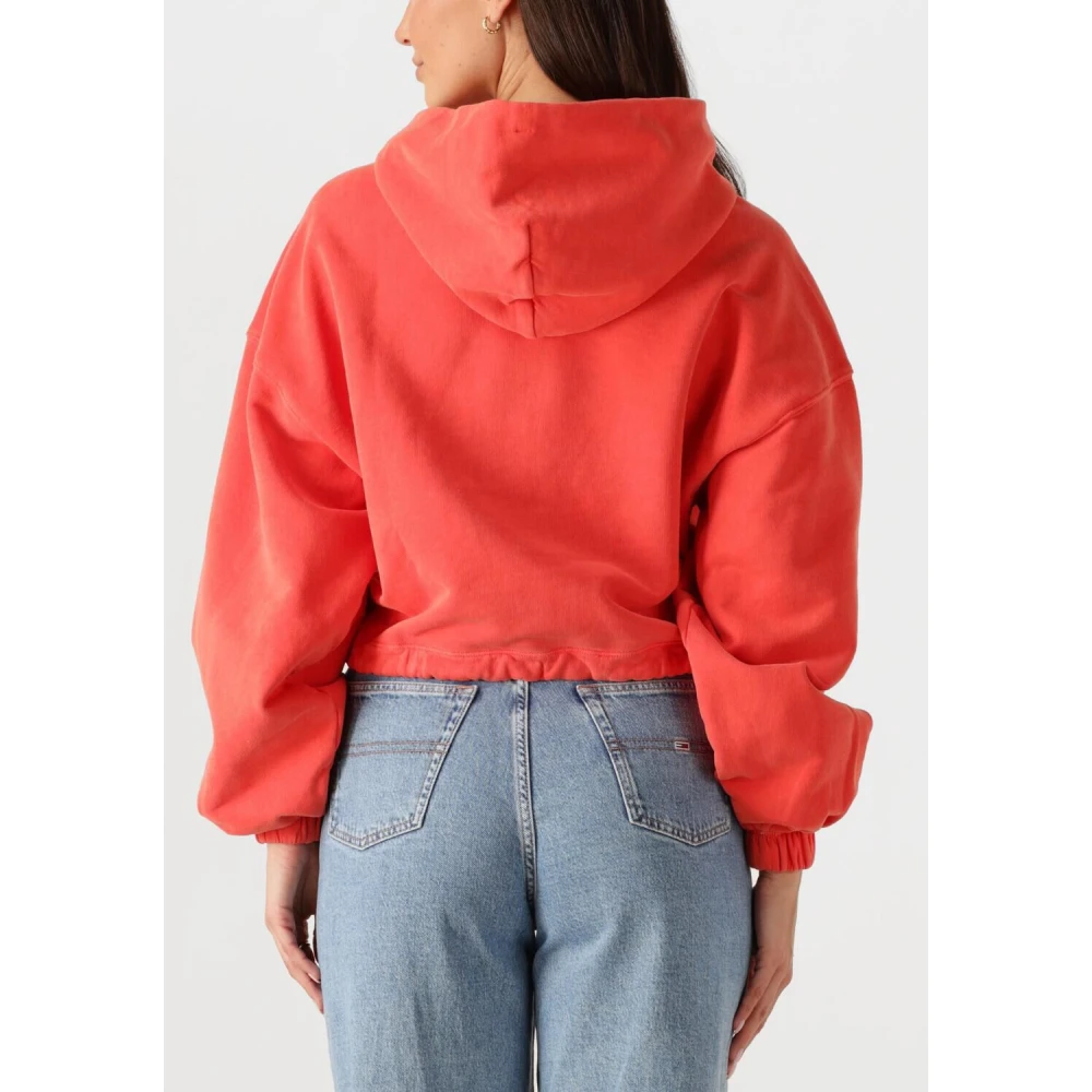 Tommy Jeans Oranje Script Hoodie voor vrouwen Red Dames