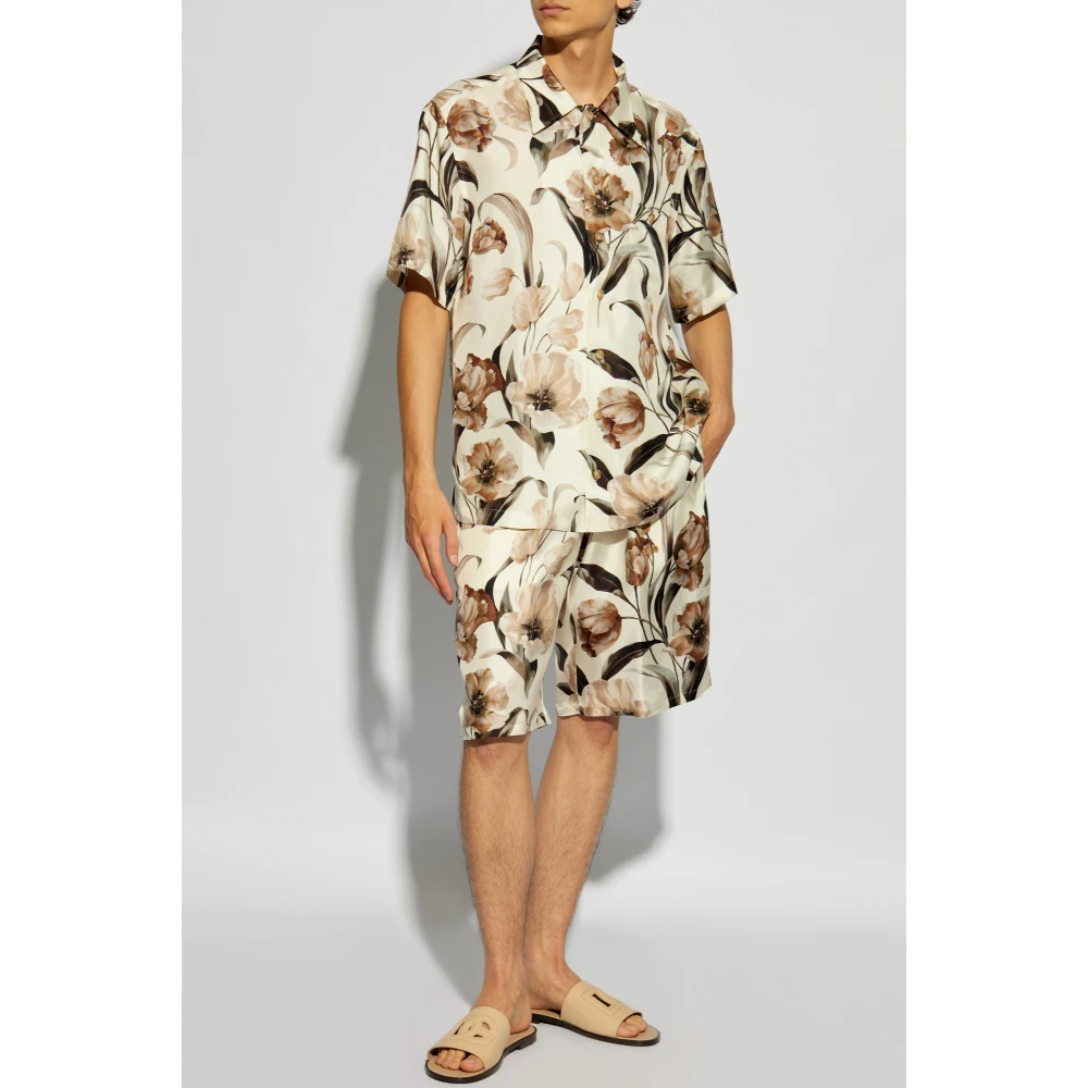 Dolce & Gabbana Zijden shorts Beige Heren