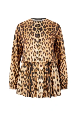 Kort Klänning Med Jaguar Skin-tryck