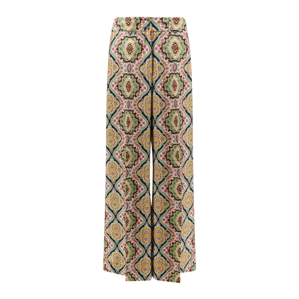 ETRO Zijden broek met paisley motief Multicolor Dames