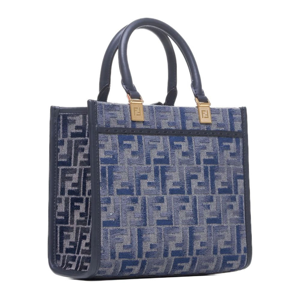 Fendi Suède en Shearling Jas Blue Dames