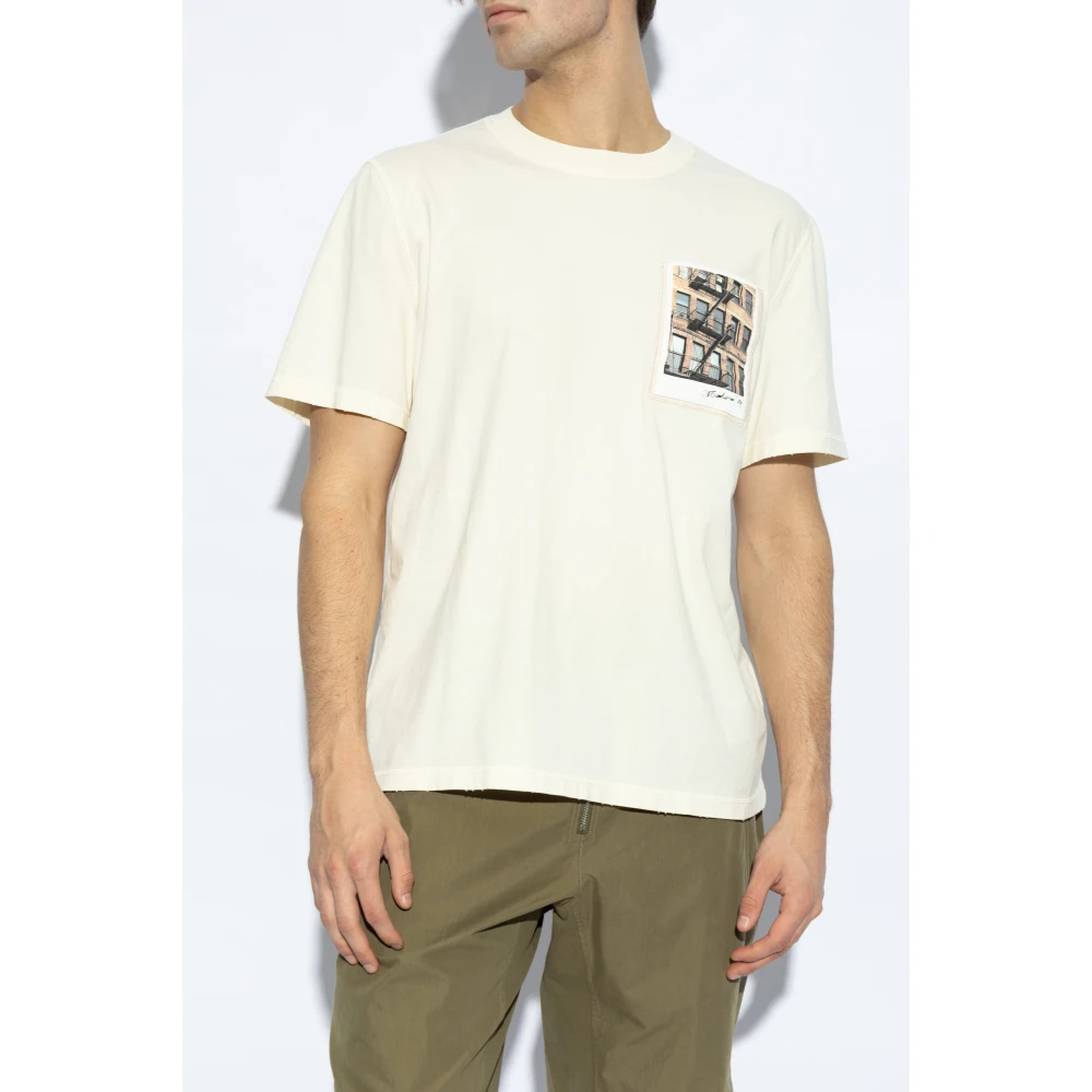 Helmut Lang T-shirt met zak Beige Heren