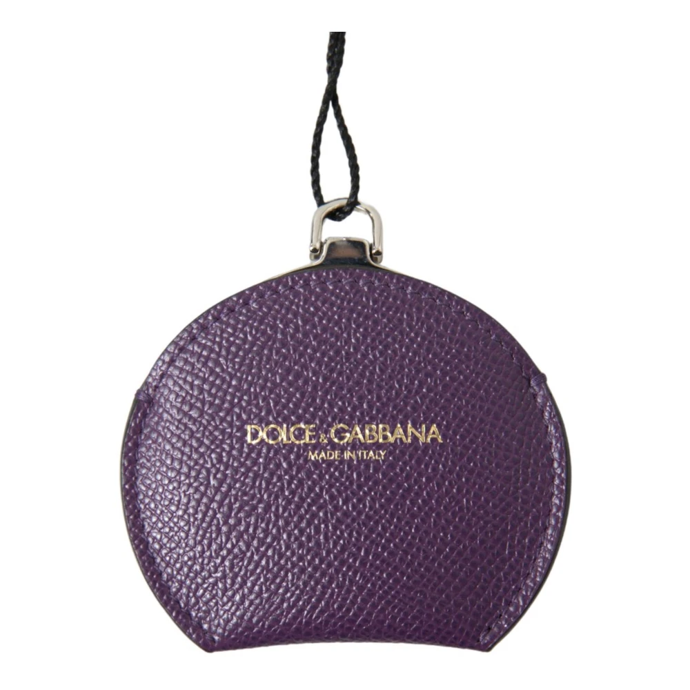 Dolce & Gabbana Paarse Leren Handspiegelhouder Purple Dames