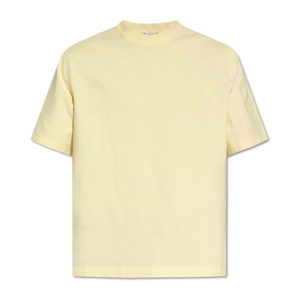 Burberry Geruite T-shirt Yellow Heren