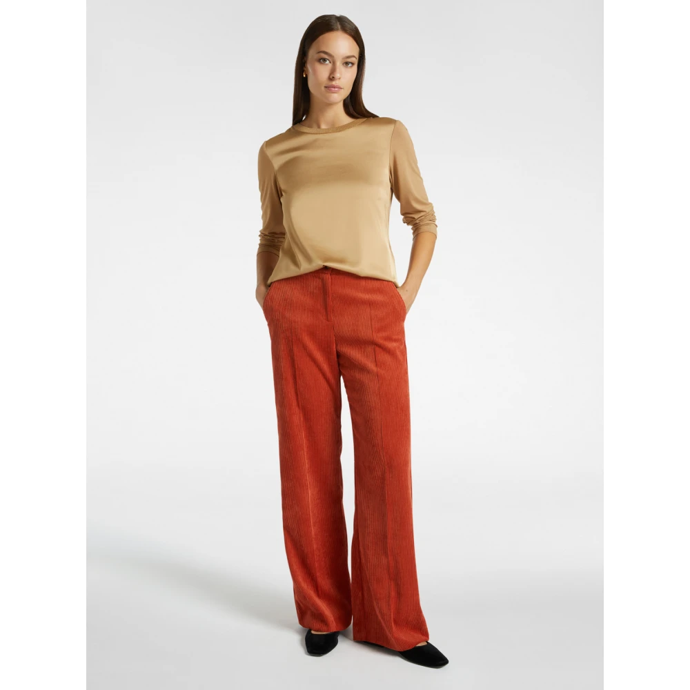 Elena Mirò Viscose T-shirt Brown Dames