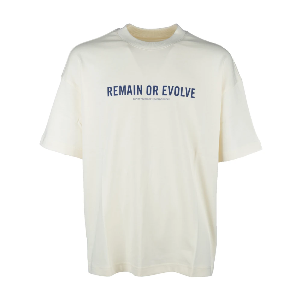 Emporio Armani Casual Katoenen T-Shirt voor Mannen Beige Heren