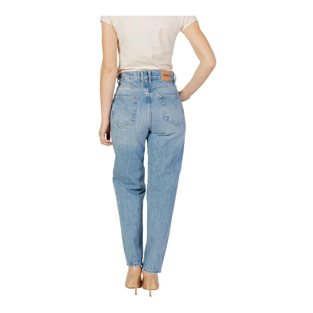 Only Blauwe High Waist Straight Leg Jeans Blue Dames