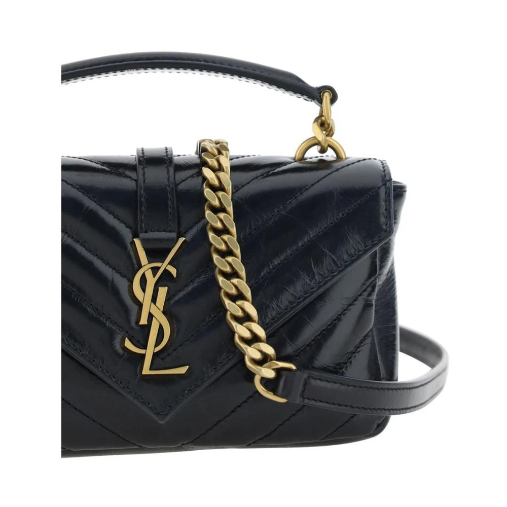Saint Laurent Gewatteerde kalfsleren schoudertas Black Dames