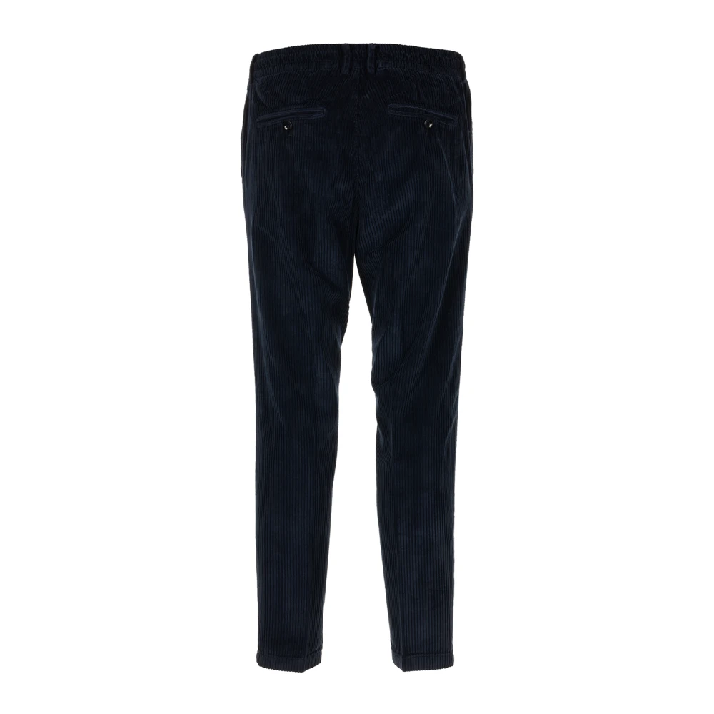 Cruna Blauwe Slim Tapered One Pleat Broek Blue Heren