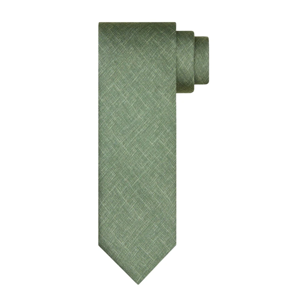 Profuomo Zijden Print Groene Stropdas Green Heren