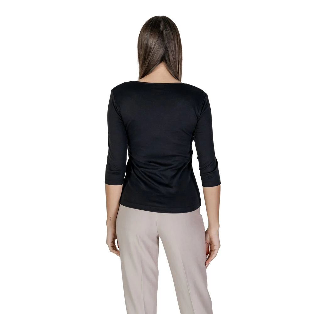 Street One Zwarte Katoenen Dames T-shirt Lente Zomer Black Dames