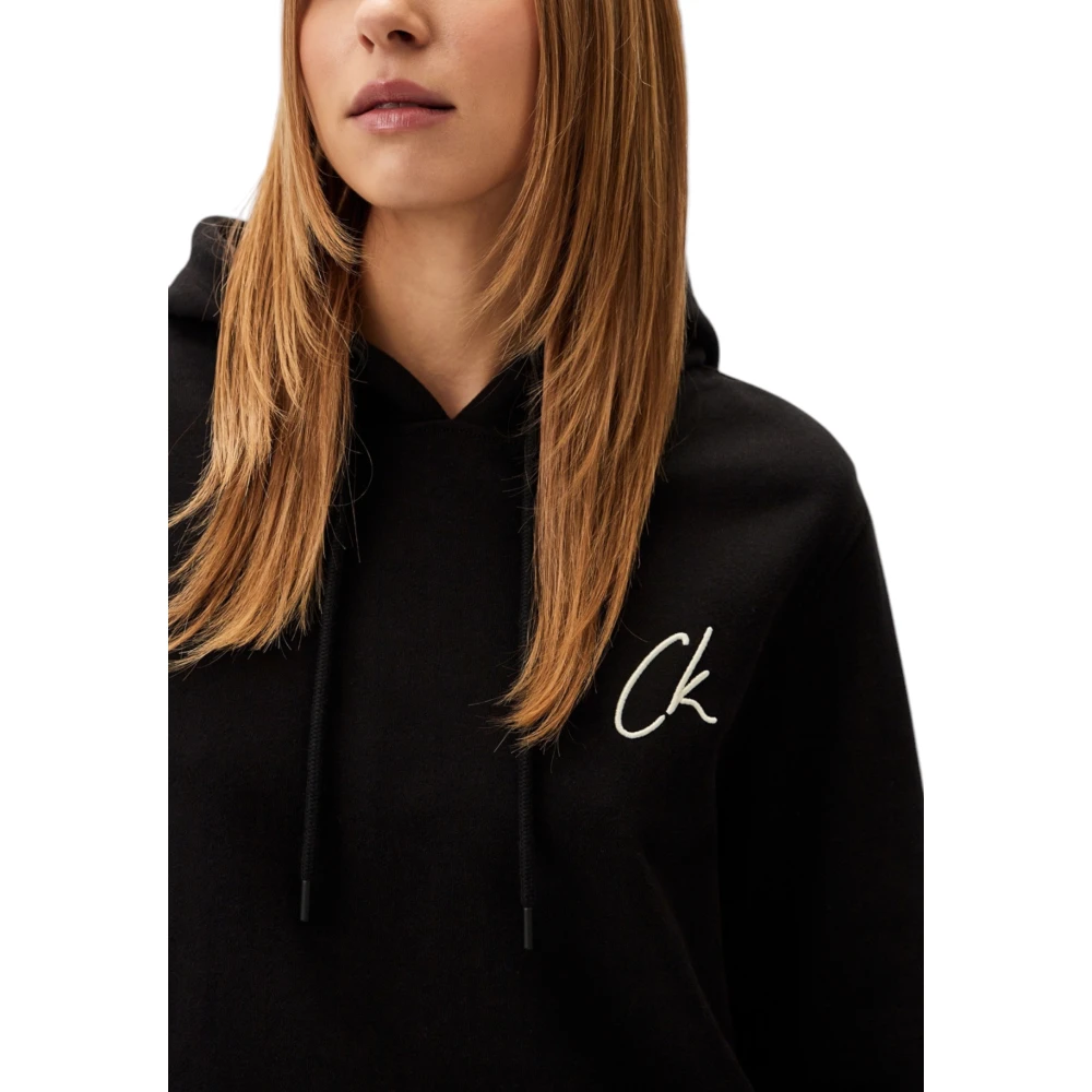 Calvin Klein Jeans Geborduurde CK Regul Sweater Black Dames