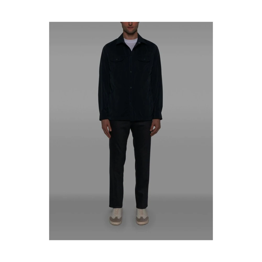 Moorer Navy Blue Buitenkleding met Drukknopen Blue Heren