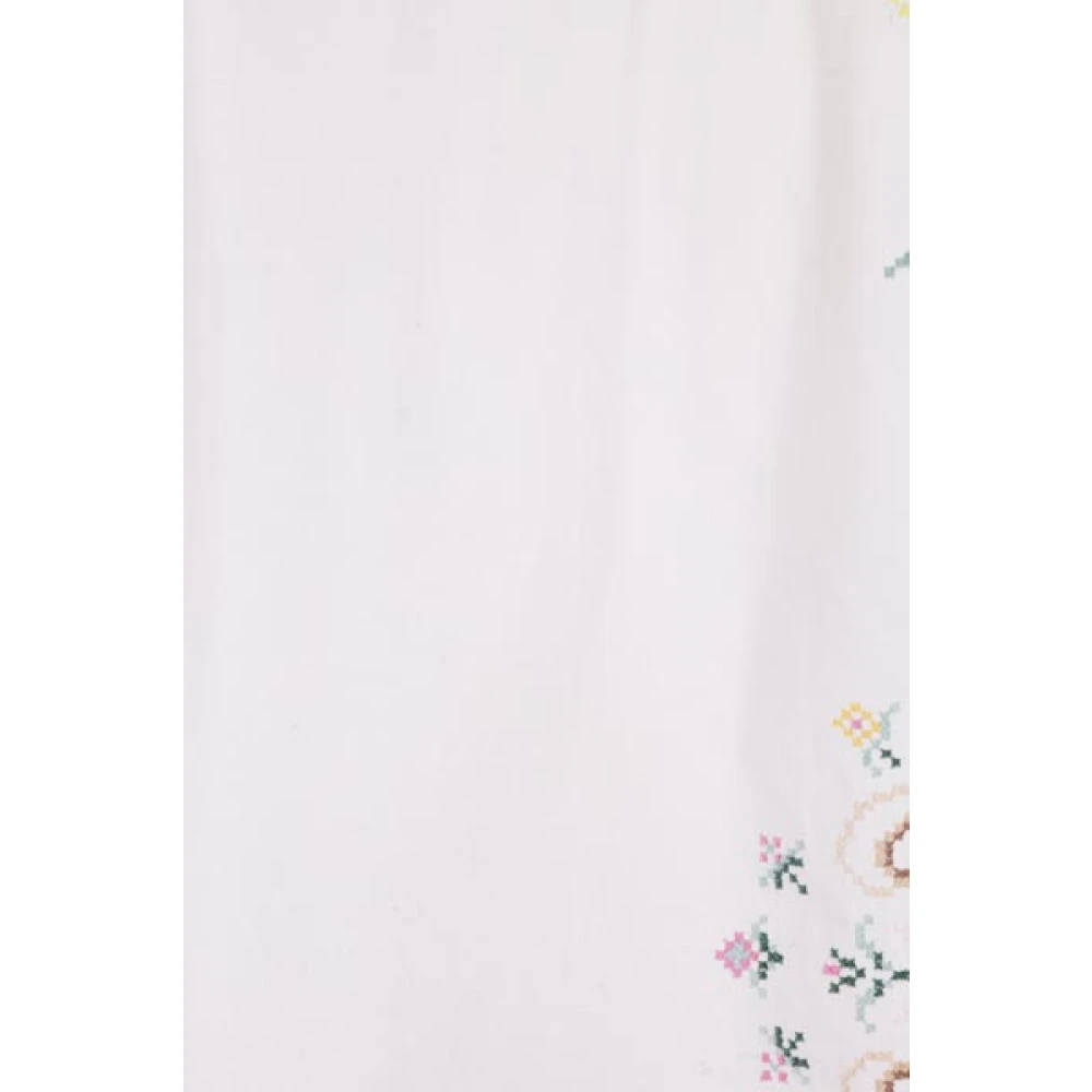 By Walid Bloemen Geborduurd Beige Linnen Overhemd Multicolor Heren