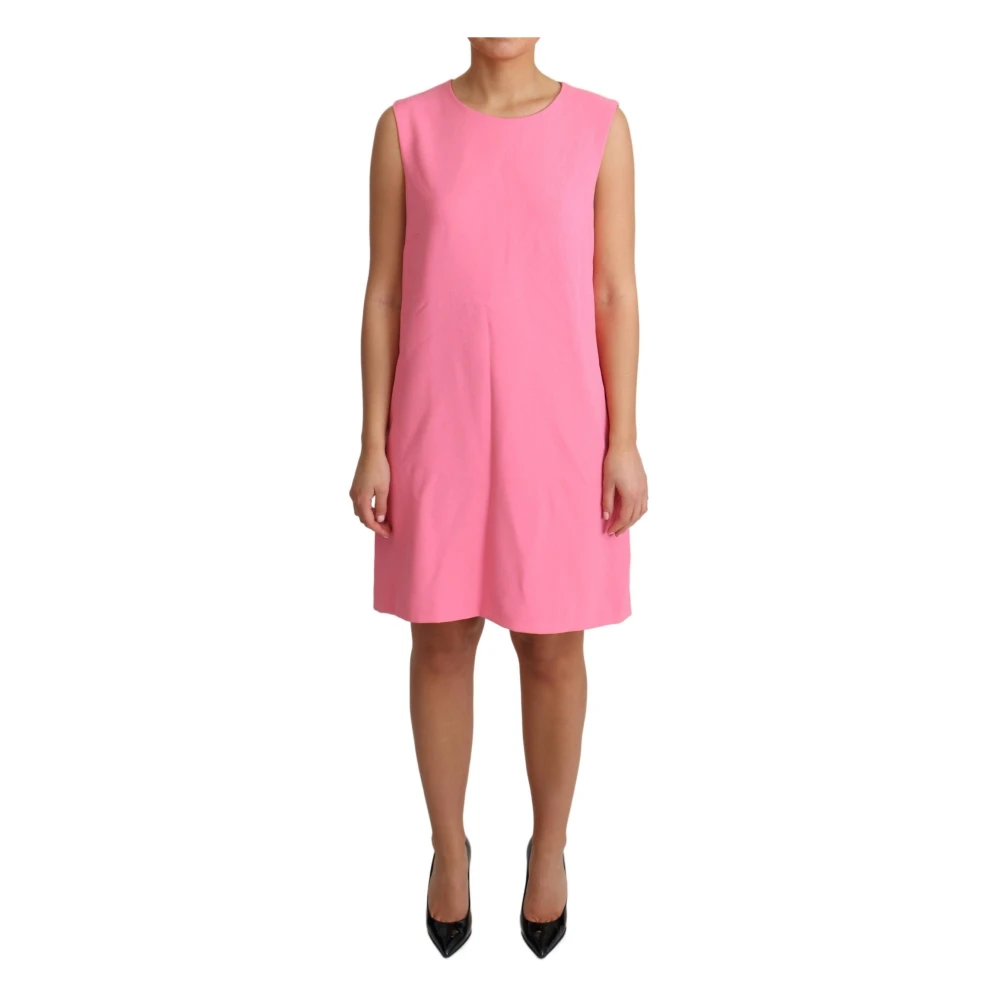 Dolce & Gabbana Women's Pink Shift Sleeveless Knee Length Dress