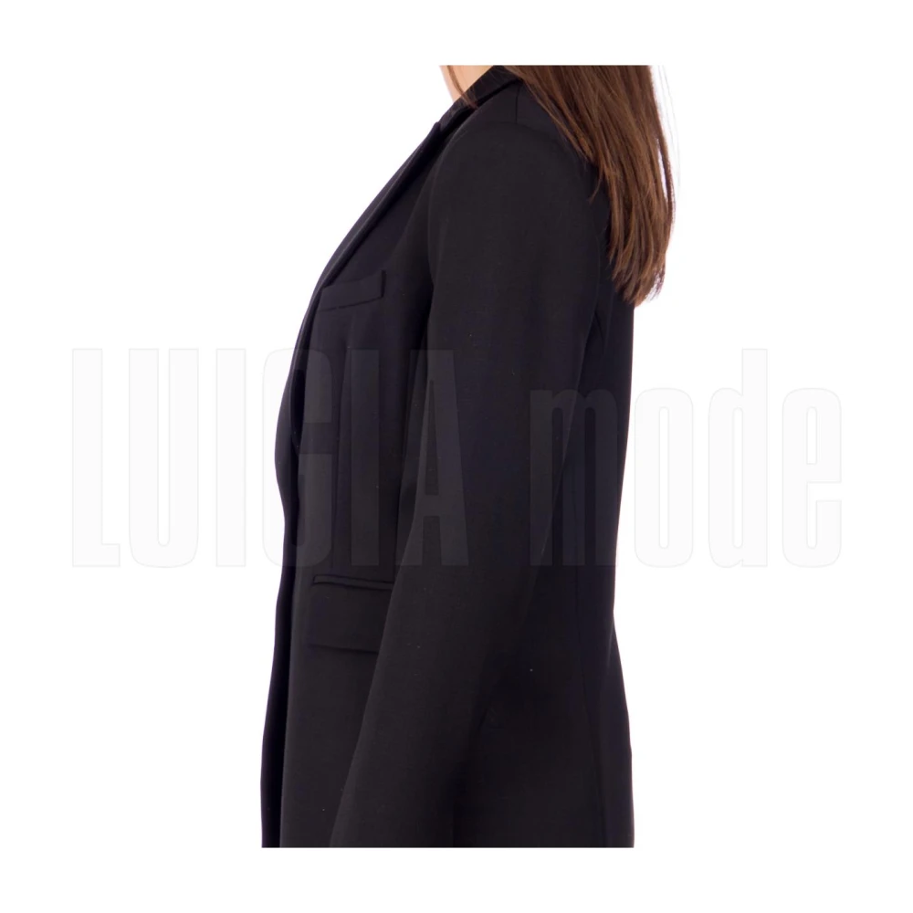 pinko Technische Wollen Jas Black Dames