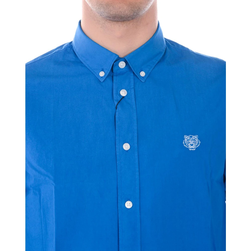 Kenzo Casual Katoenen Overhemd voor Mannen Blue Heren