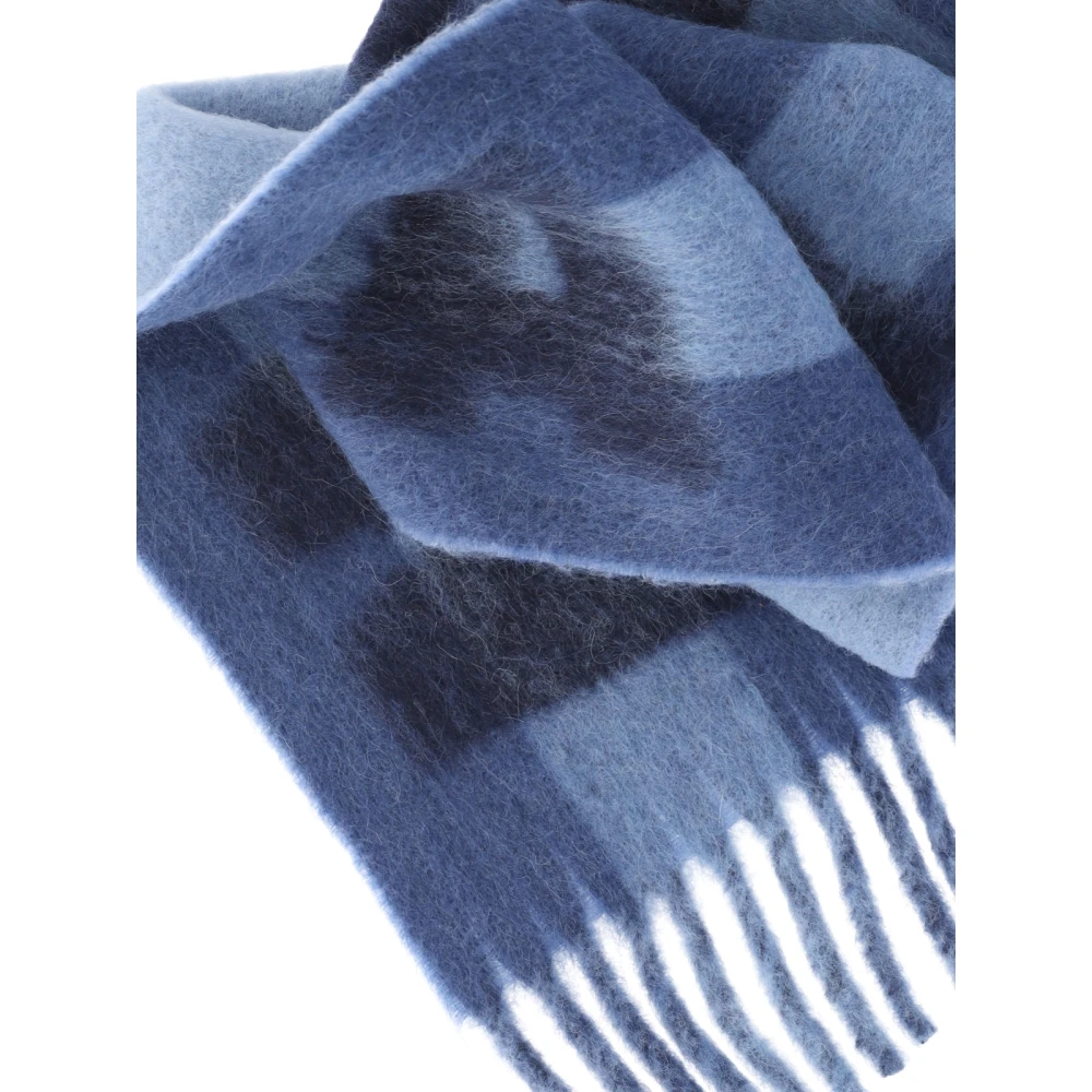 Marni Omkeerbare Wollen Sjaal Blauwe Strepen Blue Heren