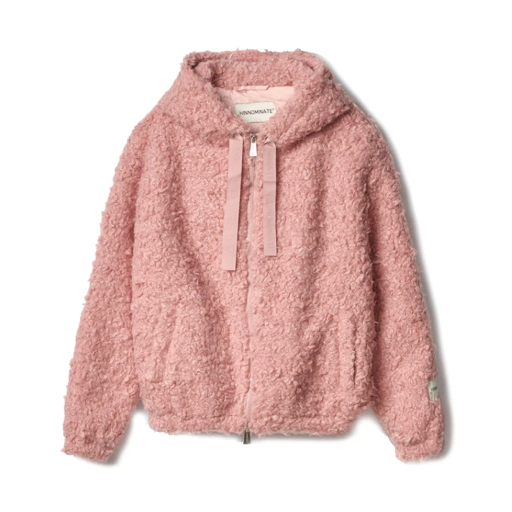 Hinnominate Rosa Polyester Hooded Bomberjas Pink Dames
