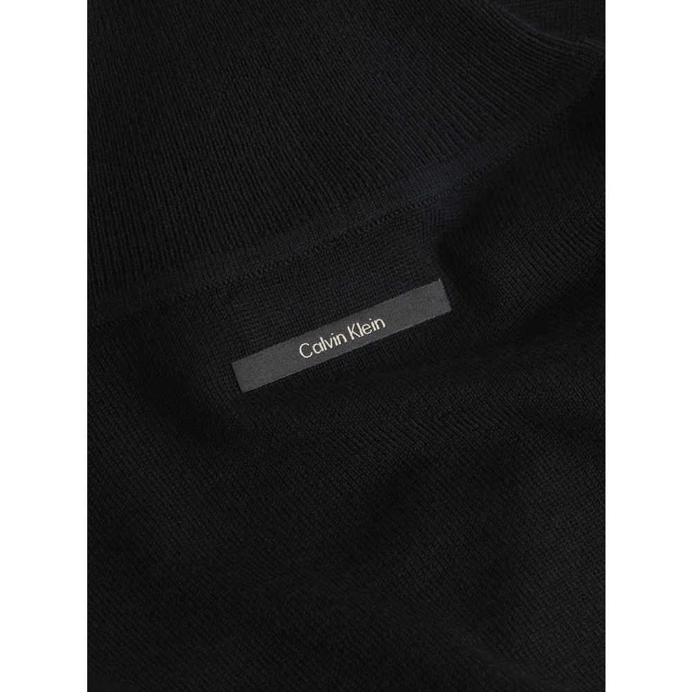 Calvin Klein Zwarte Wollen Coltrui voor Dames Black Dames