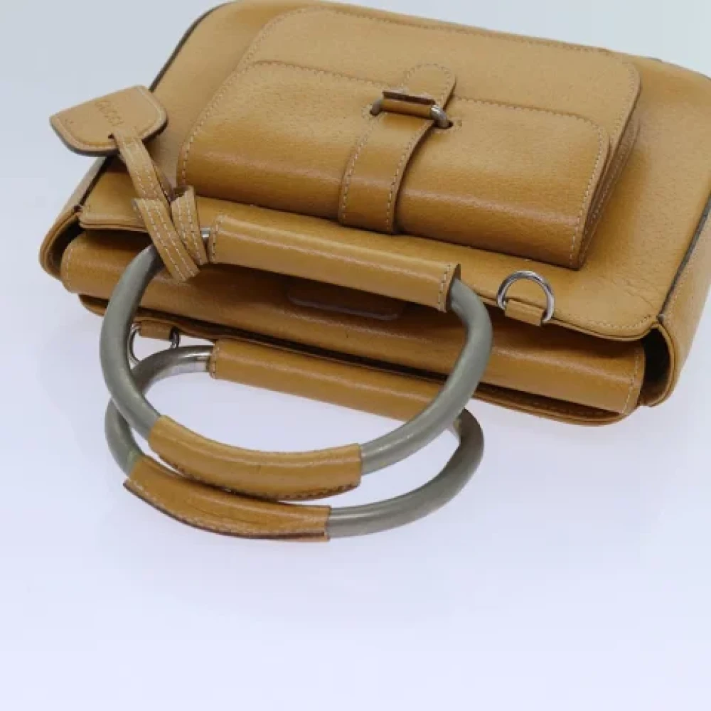 Gucci Vintage Pre-owned Leather handbags Brown Dames