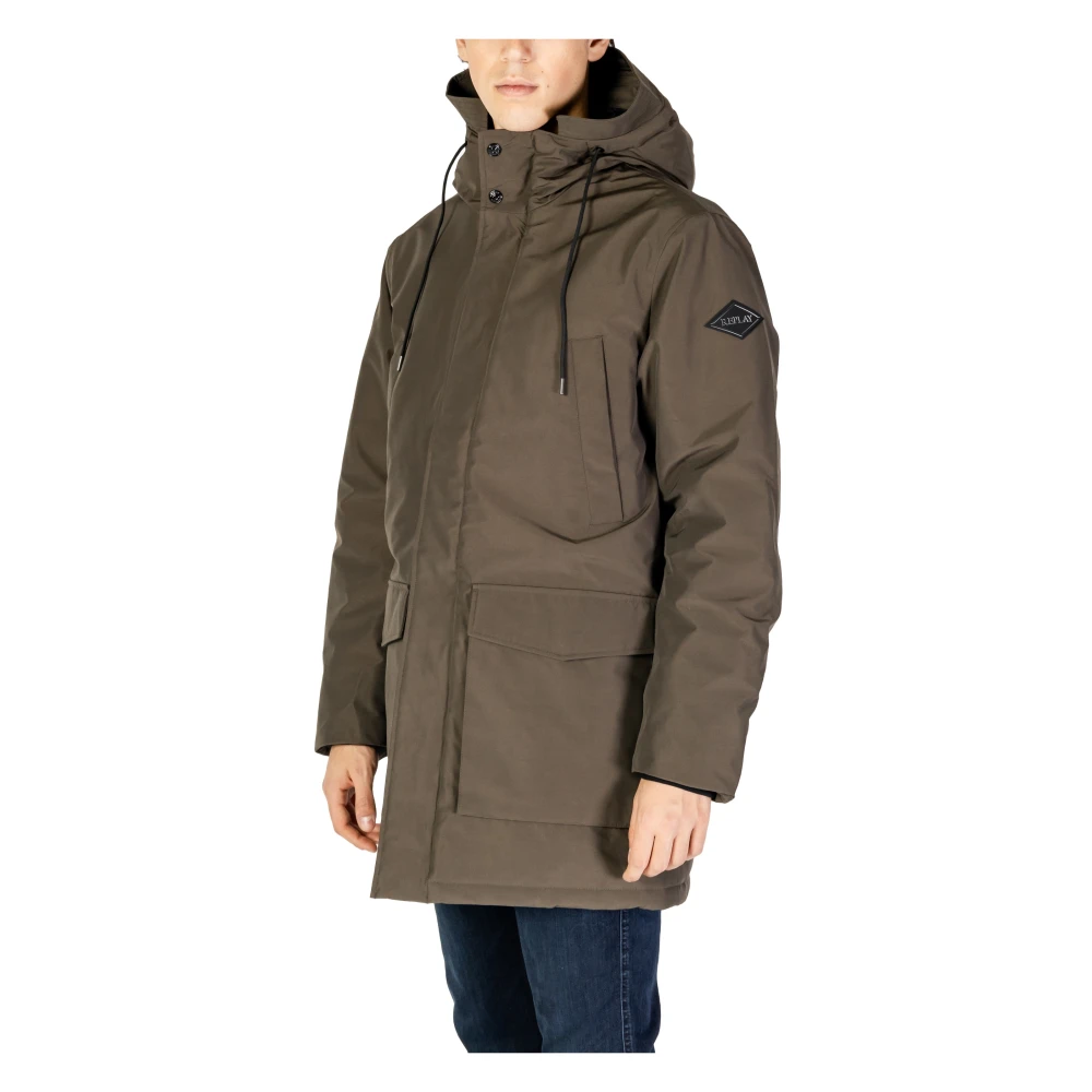 Replay Nylon Poly Jas Herfst Winter Collectie Green Heren