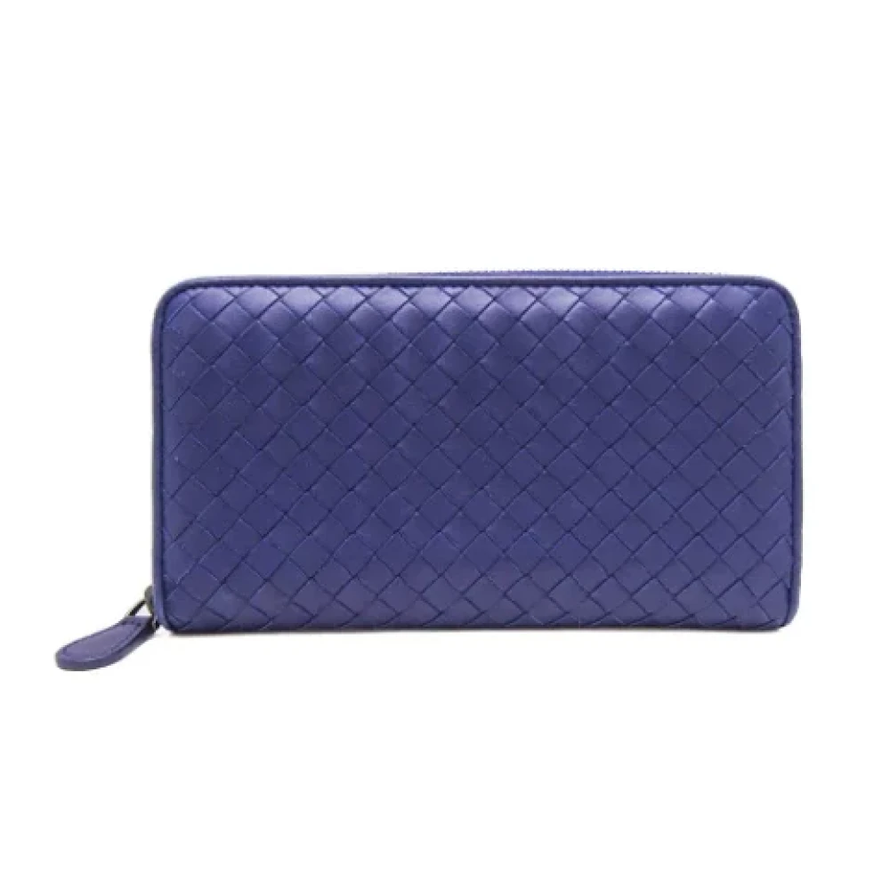 Bottega Veneta Vintage Pre-owned Leather wallets Blue Unisex