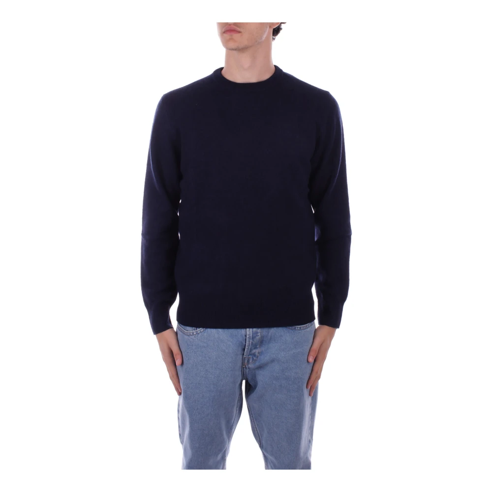 Saint Barth Logo Front Sweaters Blue Heren