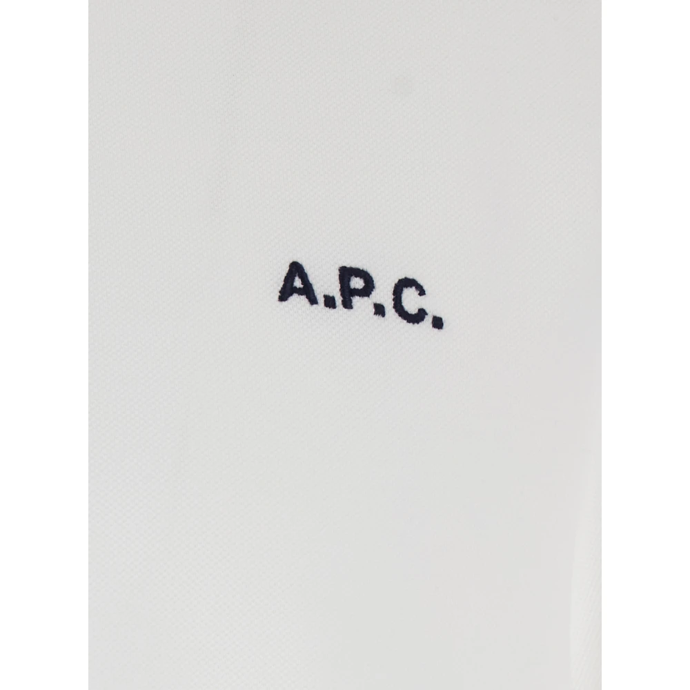 A.p.c. Wit Poloshirt met Logo Borduursel White Heren