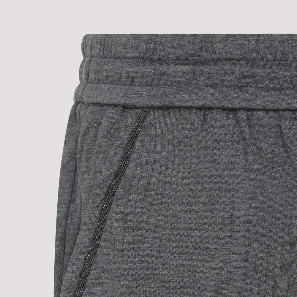 BRUNELLO CUCINELLI Luxe Grijze Trekkoord Track Broek Gray Dames