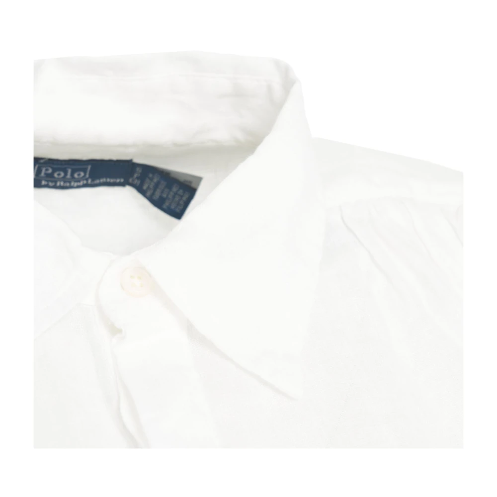Polo Ralph Lauren Witte Linnen Popover Shirt White Dames