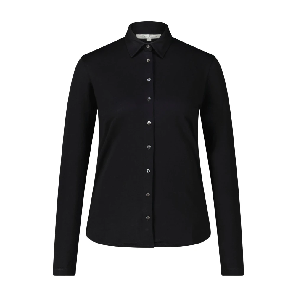 Stefan Brandt Katoenen Jersey Blouse Alma Black Dames