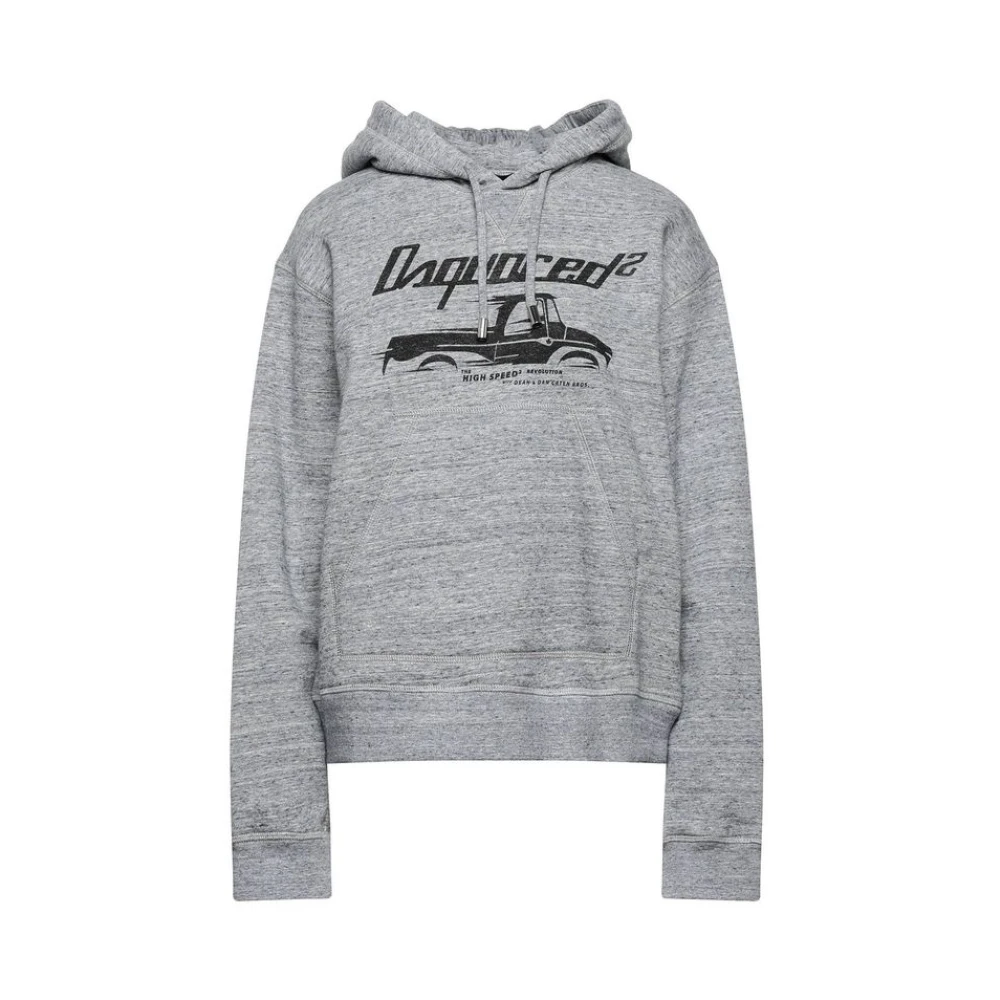 Dsquared2 Women's Gray Hoodies, M, Cotton Sweatshirt