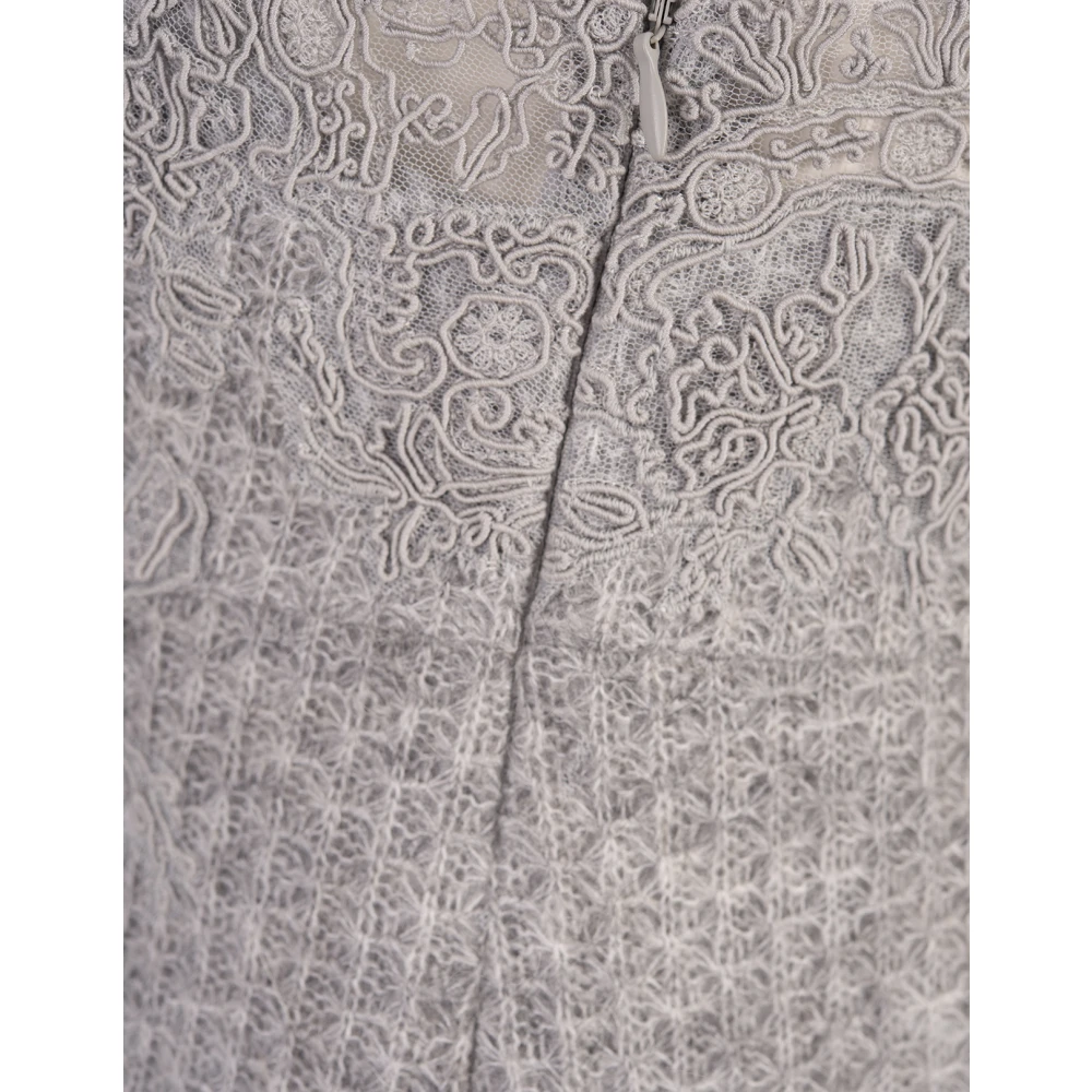 Ermanno Scervino Grijze Gebreide Korte Lingeriejurk Gray Dames