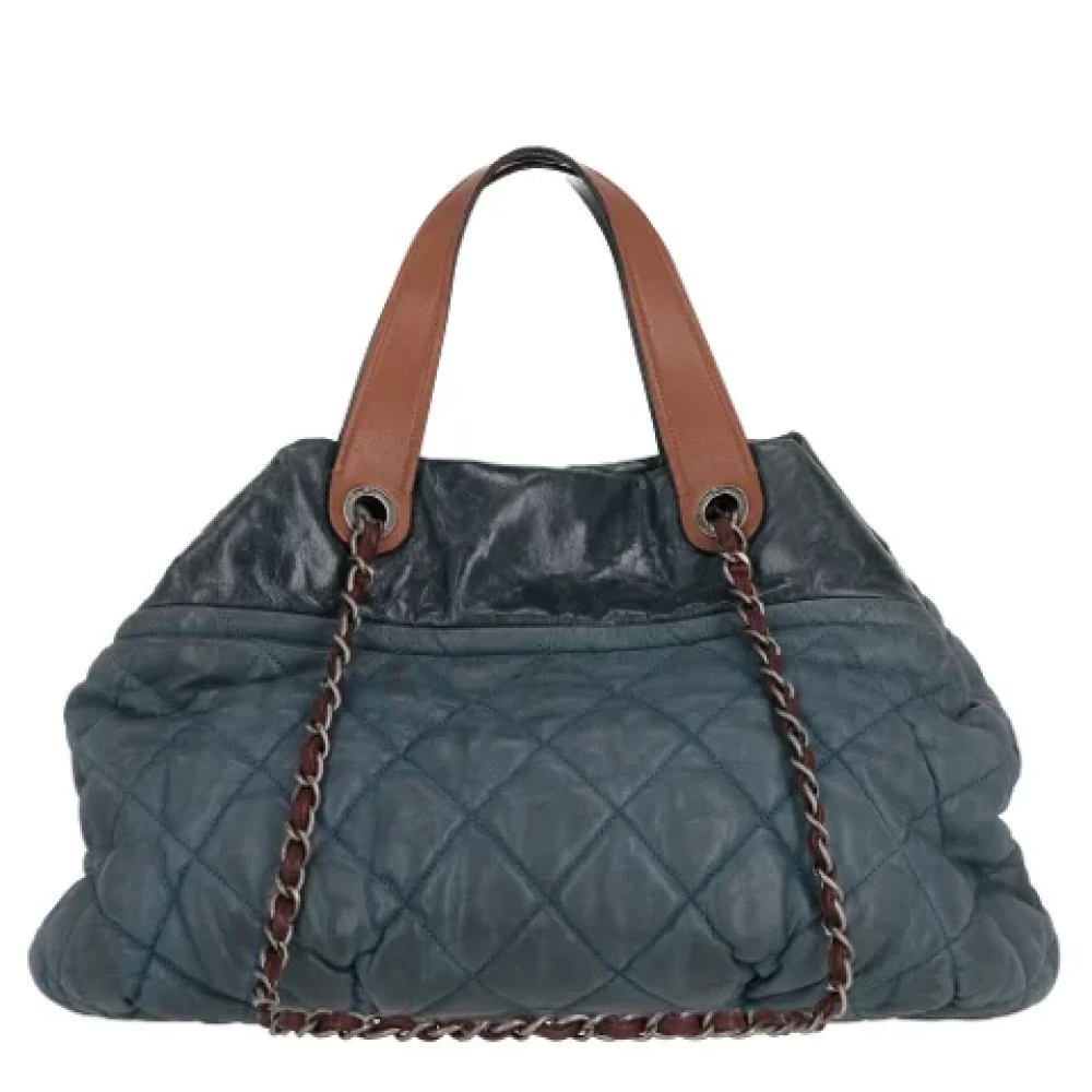 Chanel Vintage Pre-owned Leather chanel-bags Blue Dames