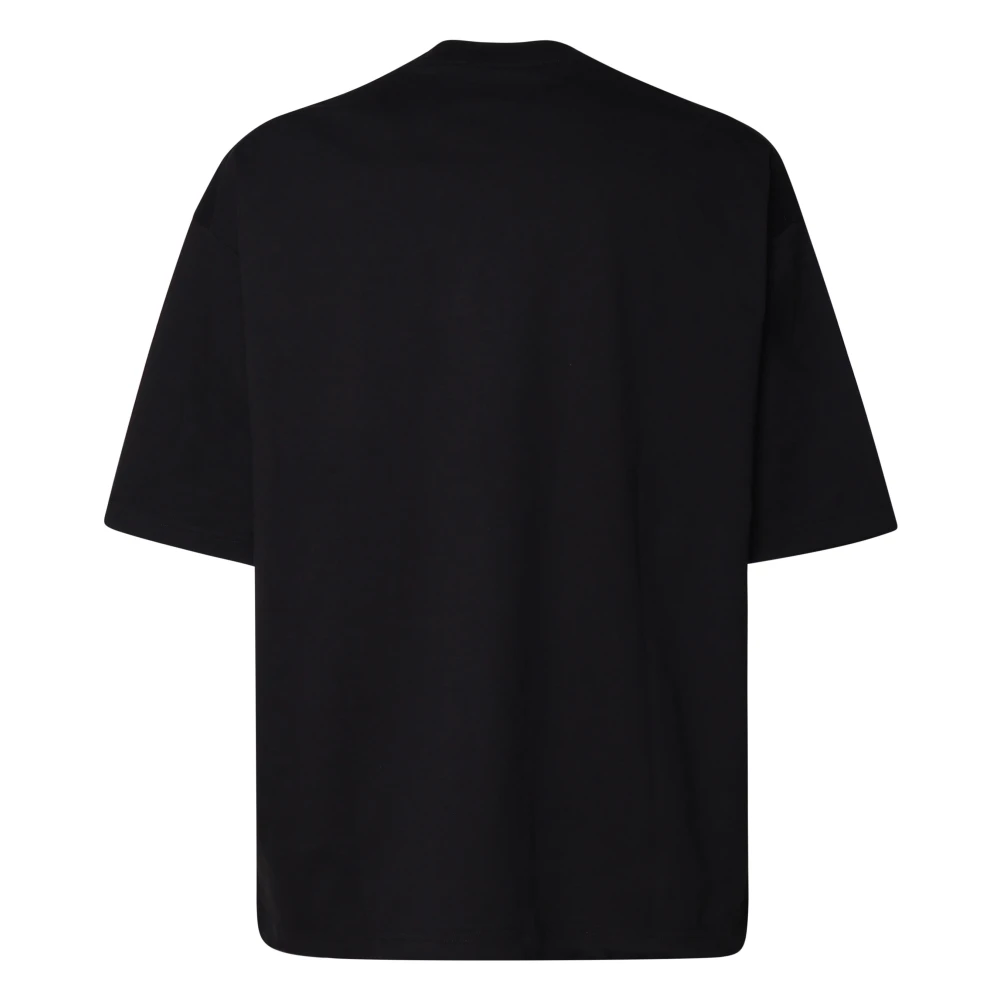 John Richmond Zwarte katoenen T-shirt met logo Black Heren
