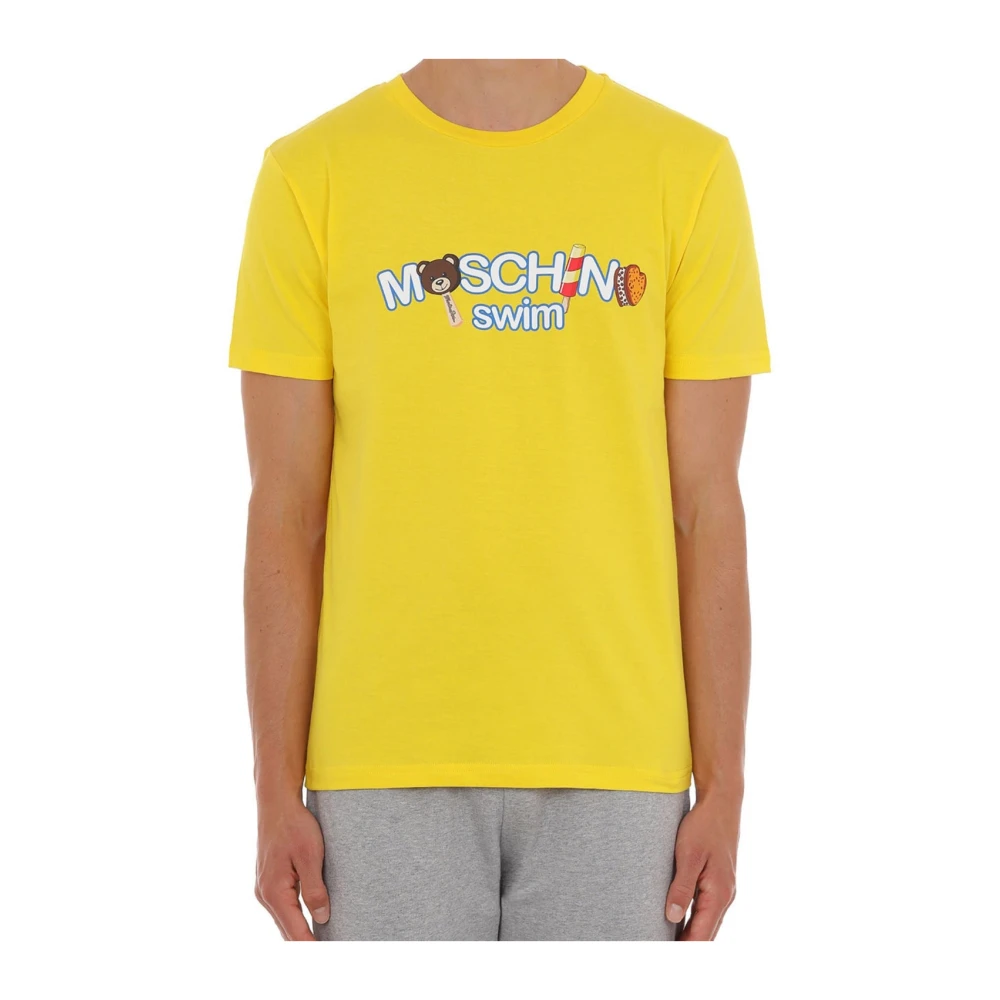 Moschino Men's Yellow Icecream Logo Cotton T-Shirt - T-Shirts - L - Tops