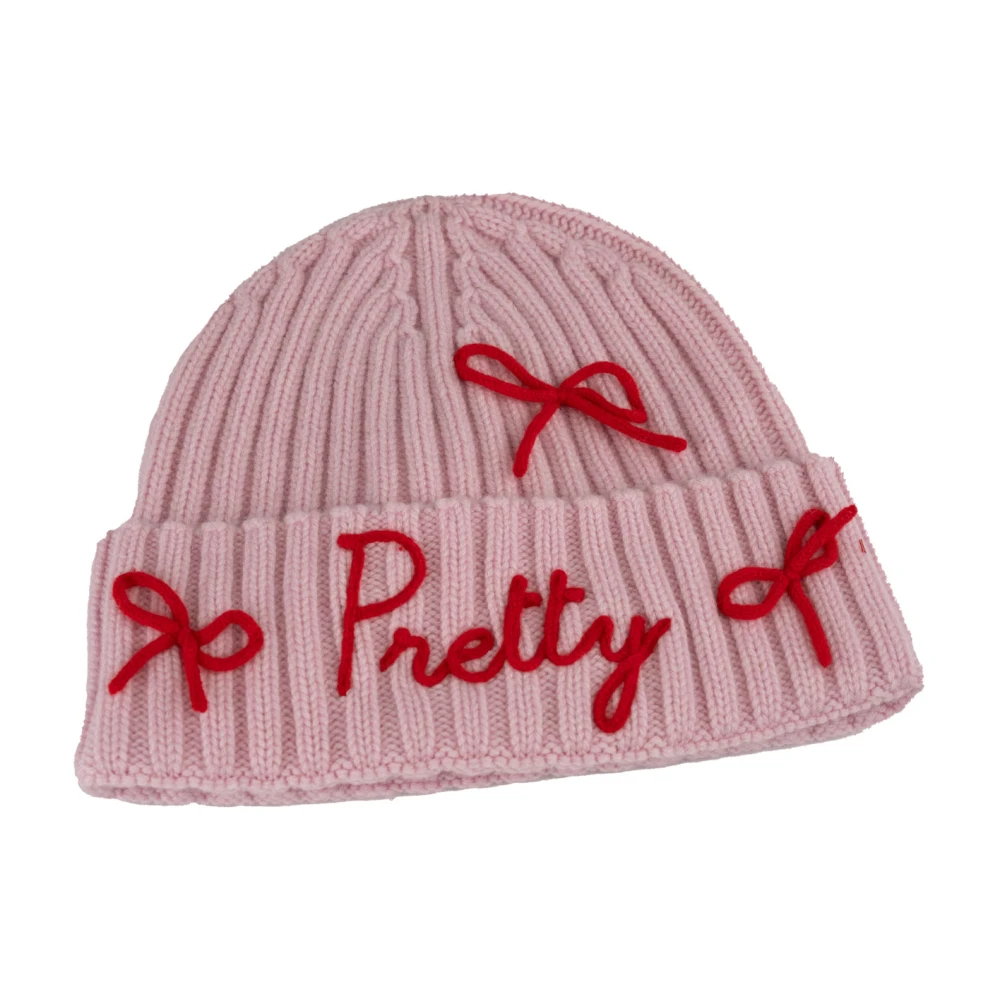 MC2 Saint Barth Roze Wollen Blend Gebreide Muts Pink Dames