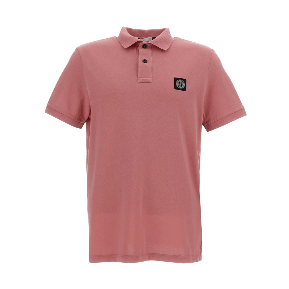 Stone Island Men's Pink Cotton Piqué With Stretch Polo