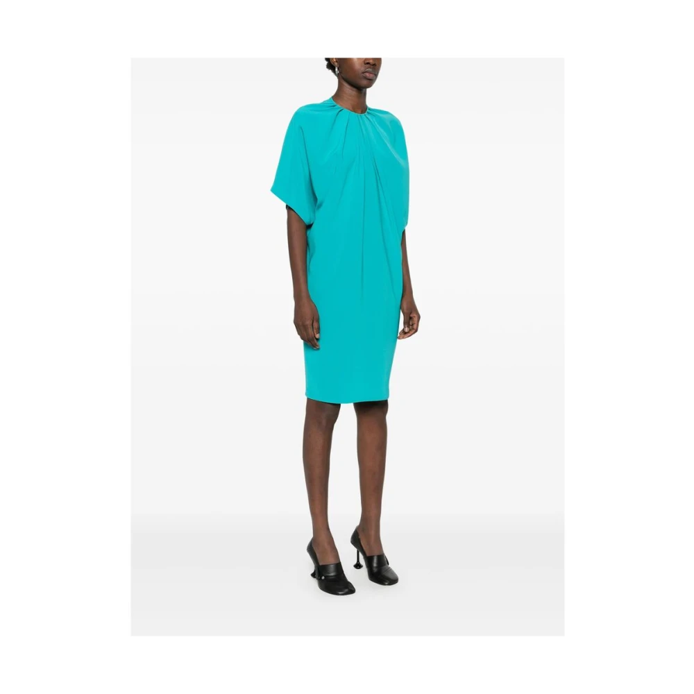 Gianluca Capannolo Zeegroene Batwing Mouw Jurk Green Dames