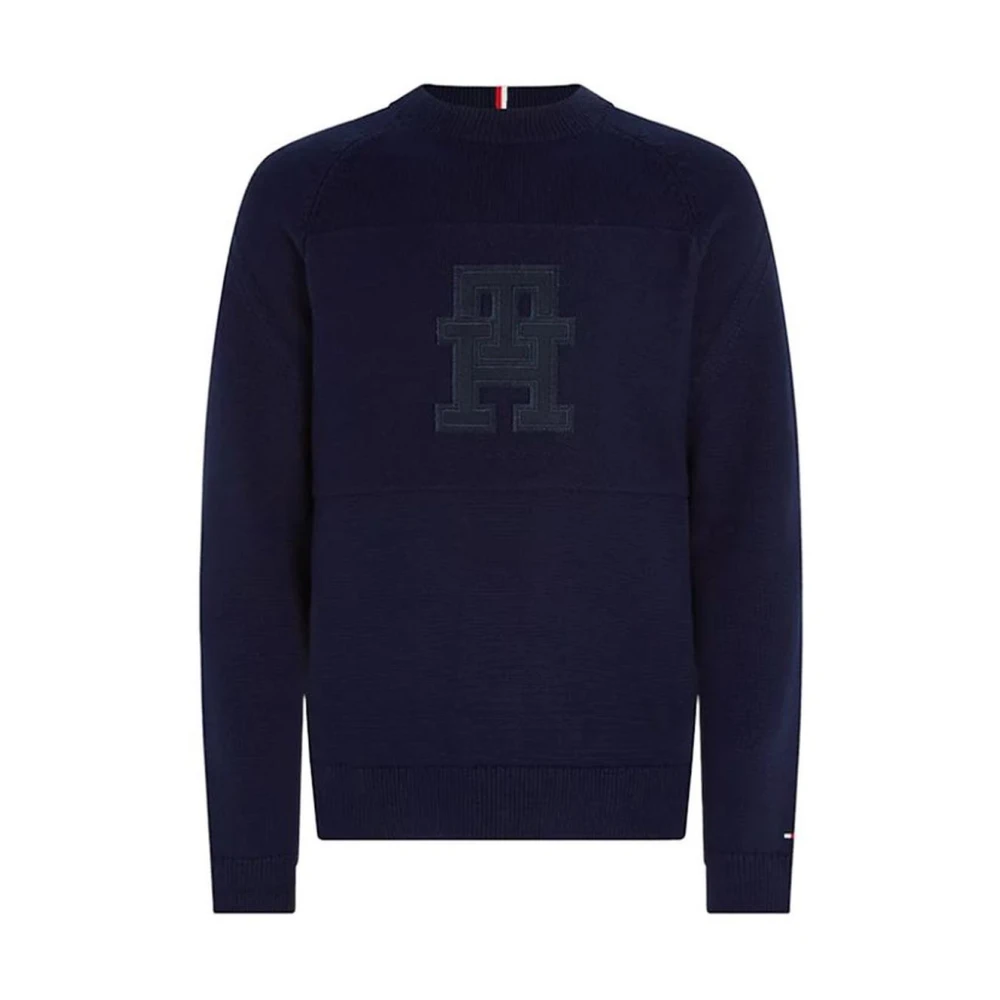 Tommy Hilfiger Blauwe Katoenen Gebreide Trui Blue Heren