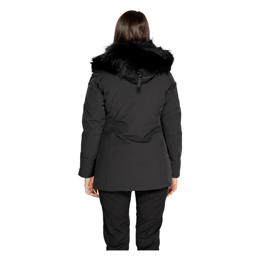 Blauer Zwarte rits capuchon jas vrouwen herfst winter Black Dames